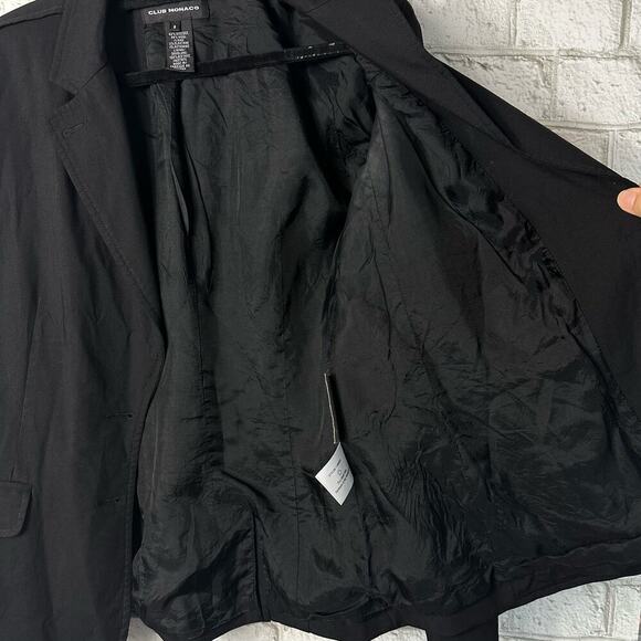 Club Monaco Blazer Wool Viscose Jacket Single Breasted Preppy Business Black 6 - Picture 5 of 7